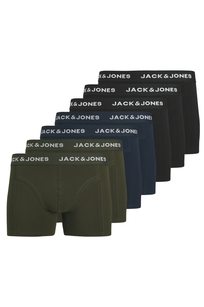 JACBENJA SOLID TRUNKS 7 PACK STYD 12285464 BLACK/BLACK BI